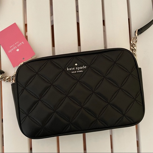 NWT Kate Spade New York Natalia Quilted Smooth Leather Double zip Crossbody